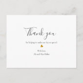 Chic Script結婚の写真モダンシンプル感謝 案内ポストカード (裏面)