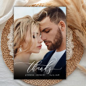 Chic Script エレガント 2 Photoの結婚サンキューカード サンキューカード