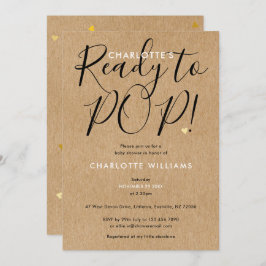 Chic Script ポップ・アートの Kraft Baby Shawerの準備ができました 招待状