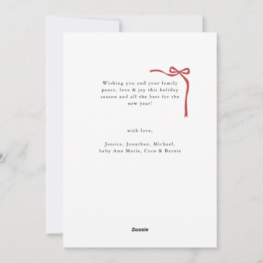 Chic Script 12 Photo Collage Botanical Christmas シーズンカード (裏面)