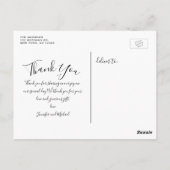 Chic Script 4写真コラージュ結婚の感謝 ポストカード (裏面)