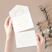 Chic Script 40th Birthday Party オールインワン招待状