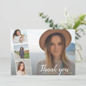 Chic Script 4 Photo Collage卒業ありがとう 招待状 (スタンド正面)