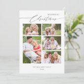 Chic Script 5ファミリー写真コラージュクリスマス シーズンカード (スタンド正面)
