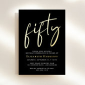 Chic Script 50th Birthday Party 箔招待状