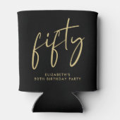 Chic Script 50th Birthday Party 缶クーラー (裏面)