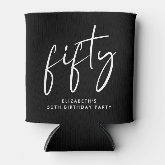 Chic Script 50th Birthday Party 缶クーラー (正面)