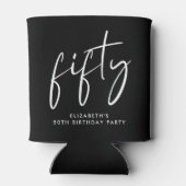 Chic Script 50th Birthday Party 缶クーラー (裏面)