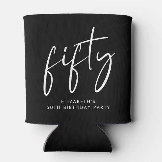 Chic Script 50th Birthday Party 缶クーラー (裏面)