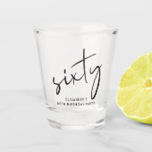 Chic Script 60th Birthday Party ショットグラス (正面)