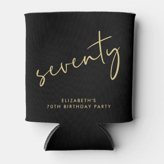 Chic Script 70th Birthday Party 缶クーラー (正面)