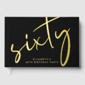 Chic Script Black 60th Birthday Party ゲストブック (正面)