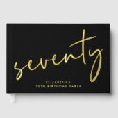 Chic Script Black 70th Birthday Party ゲストブック (正面)