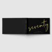 Chic Script Black 70th Birthday Party ゲストブック (全面)