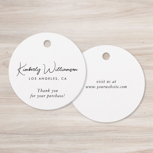 Chic Script Business Thank You Gift Tag フェイバータグ