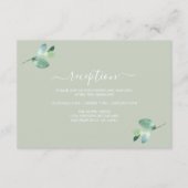 Chic Script Eucalyptus Foliage Wedding Reception エンクロージャーカード (正面)