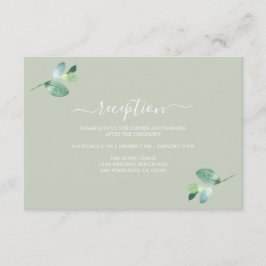 Chic Script Eucalyptus Foliage Wedding Reception エンクロージャーカード