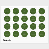 Chic Script Forest Green Minimalist Wedding ラウンドシール (シート)