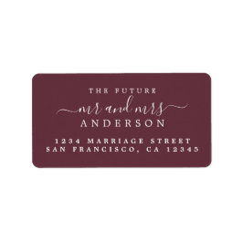 Chic Script Futureミセス・バーガンディ差出人住所 ラベル
