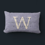 Chic Script Future Mr. Monogram Blue Linen ランバークッション<br><div class="desc">未来エレガントmr keepsake blue織麻の効果枕オフブラックのシックな手書きの台本の書道にあなたのテキスト。単にあなたの名前とモノグラムを追加しなさい。ブライダルシャワー、婚約、バレンタインデーに最適なギフト。Happy Dolphin Studio専用。おもしし救済連絡はhappydolphinstudio@outlook.comまでお電話ください。</div>