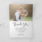 Chic Script Hand Lettered Photo'結婚s Thank You カード (内部)