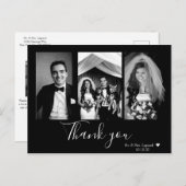 Chic Script Lettered'結婚's Thank You ポストカード (正面/裏面)
