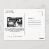 Chic Script Lettered'結婚's Thank You ポストカード (裏面)