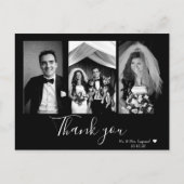 Chic Script Lettered'結婚's Thank You ポストカード (正面)