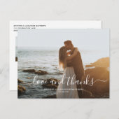 Chic Script Love's 結婚 Thank You Photo ポストカード (正面/裏面)