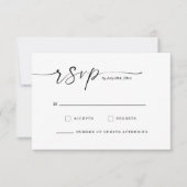 Chic Script Monogram Wedding Response Card セーブザデート (正面)