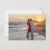 Chic Script Monogram Wedding Response Card セーブザデート (裏面)