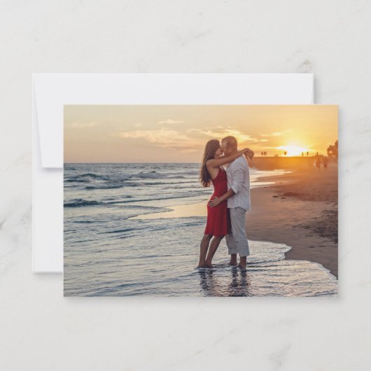 Chic Script Monogram Wedding Response Card セーブザデート (裏面)