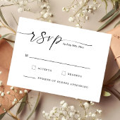 Chic Script Monogram Wedding Response Card セーブザデート