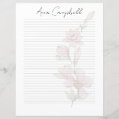 Chic Script Name Custom Monogram Writing Paper (正面)
