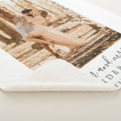 Chic Script Newlywed Mr. Mrs. Monogram Photo シェルパブランケット (3/4)