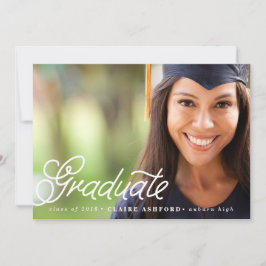 Chic Script Overlay卒業写真招待状 招待状