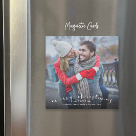 Chic Script Overlay磁気式クリスマスフォトカード