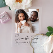 Chic Script Photo日付の保存 アクリル招待状