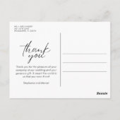Chic Script Photo 結婚's Thank You ポストカード (裏面)