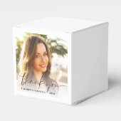 Chic Script Photo Graduation Party Thank You フェイバーボックス (正面サイド)