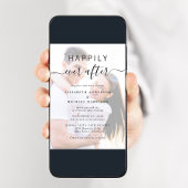 Chic Script Photo Overlay QRコード結婚s 招待状