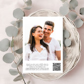 Chic Script Photo Overlay QRコード結婚s 招待状