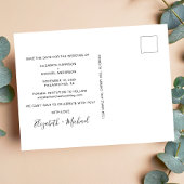 Chic Script Photo Save The Date 案内ポストカード