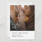 Chic Script Photo Wedding Save The Date シーズンカード (正面)