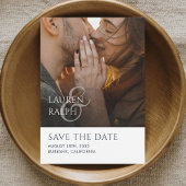 Chic Script Photo Wedding Save The Date シーズンカード