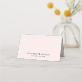 Chic Script Pink Wedding Table Number プレイスカード (裏面)