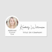 Chic Script Professional Photo 名札 (正面)