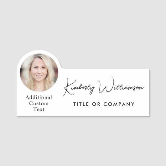 Chic Script Professional Photo 名札 (正面)