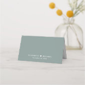 Chic Script Sage Green Wedding Table Number プレイスカード (裏面)