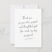 Chic Script Swash Thank You Messageフォトカード サンキューカード (正面)